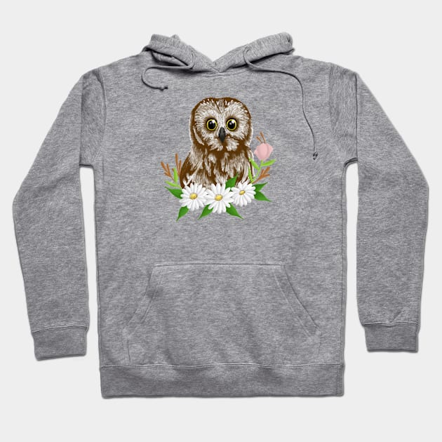 Owl with flowers-coloured Hoodie by AbigailBrown